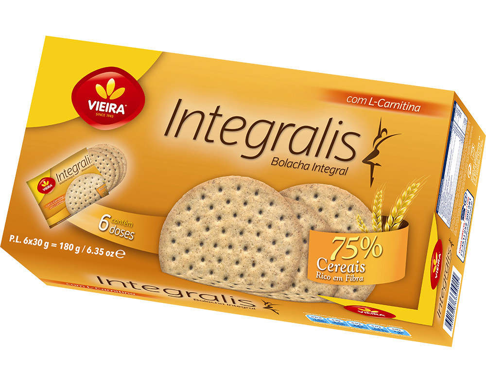 Bolacha vieira integral doses 180 g