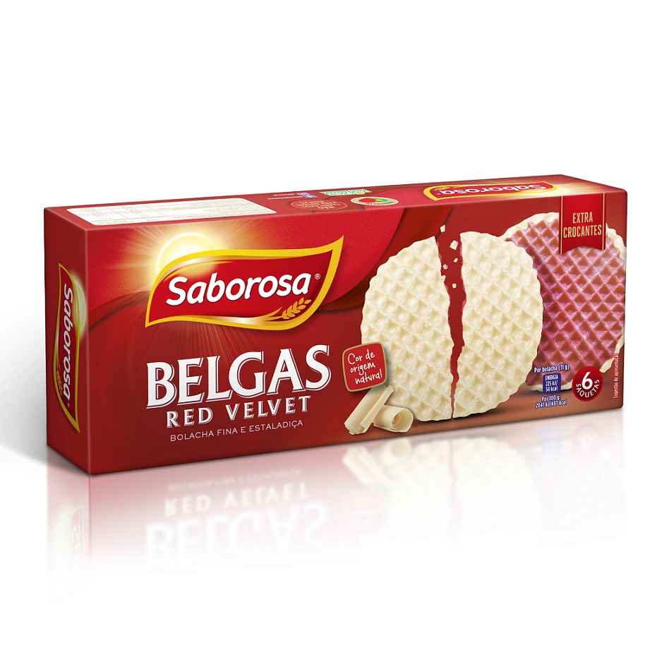 Bolacha belgas saborosa red velvet 198 g