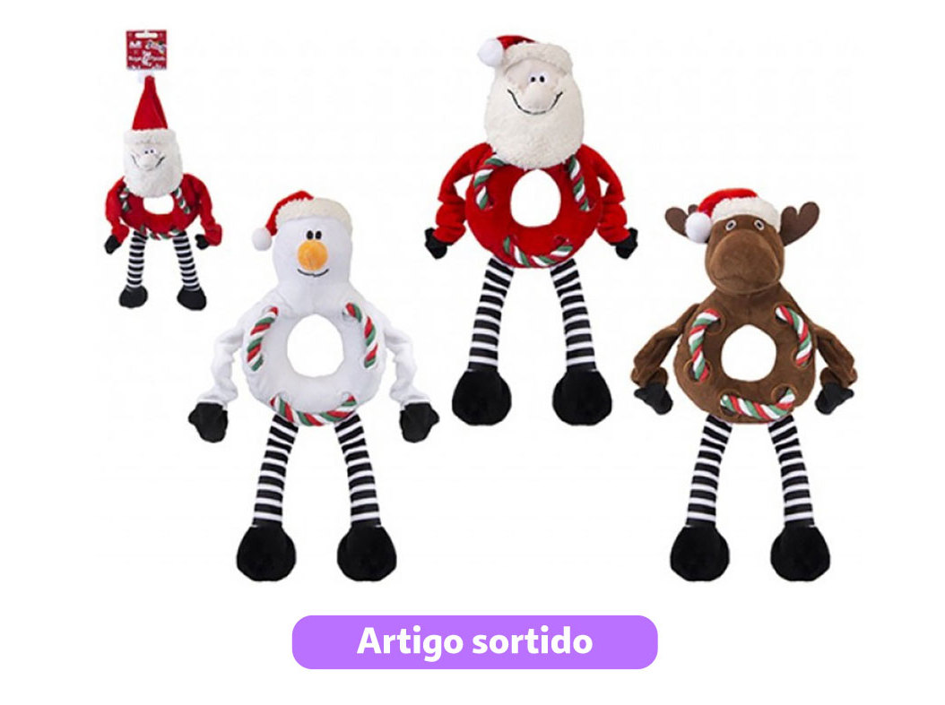 Peluche Natal Cão Do Art Com Corda 3d 25cm Modelos Sortidos
