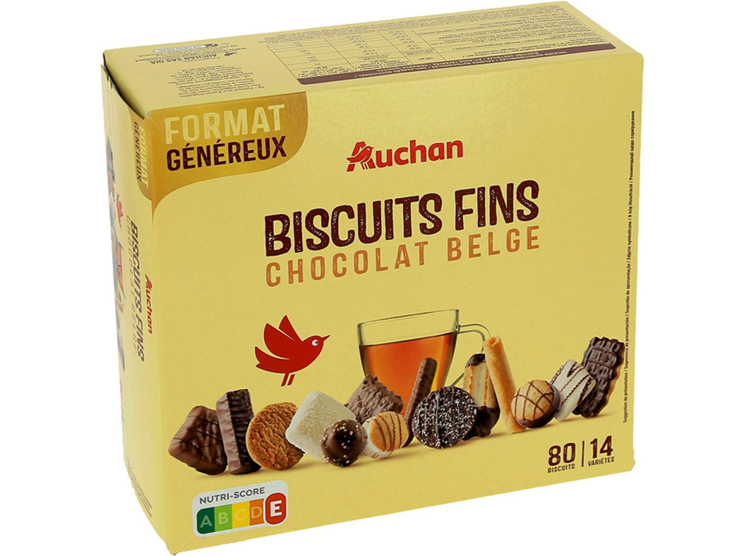 Sortido auchan biscoitos finos 750g