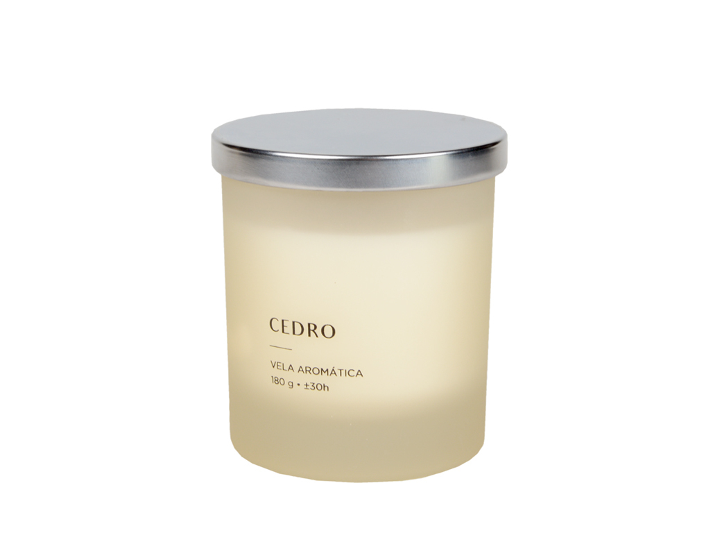 Vela Em Copo Vidro Manulena Cedro 180g
