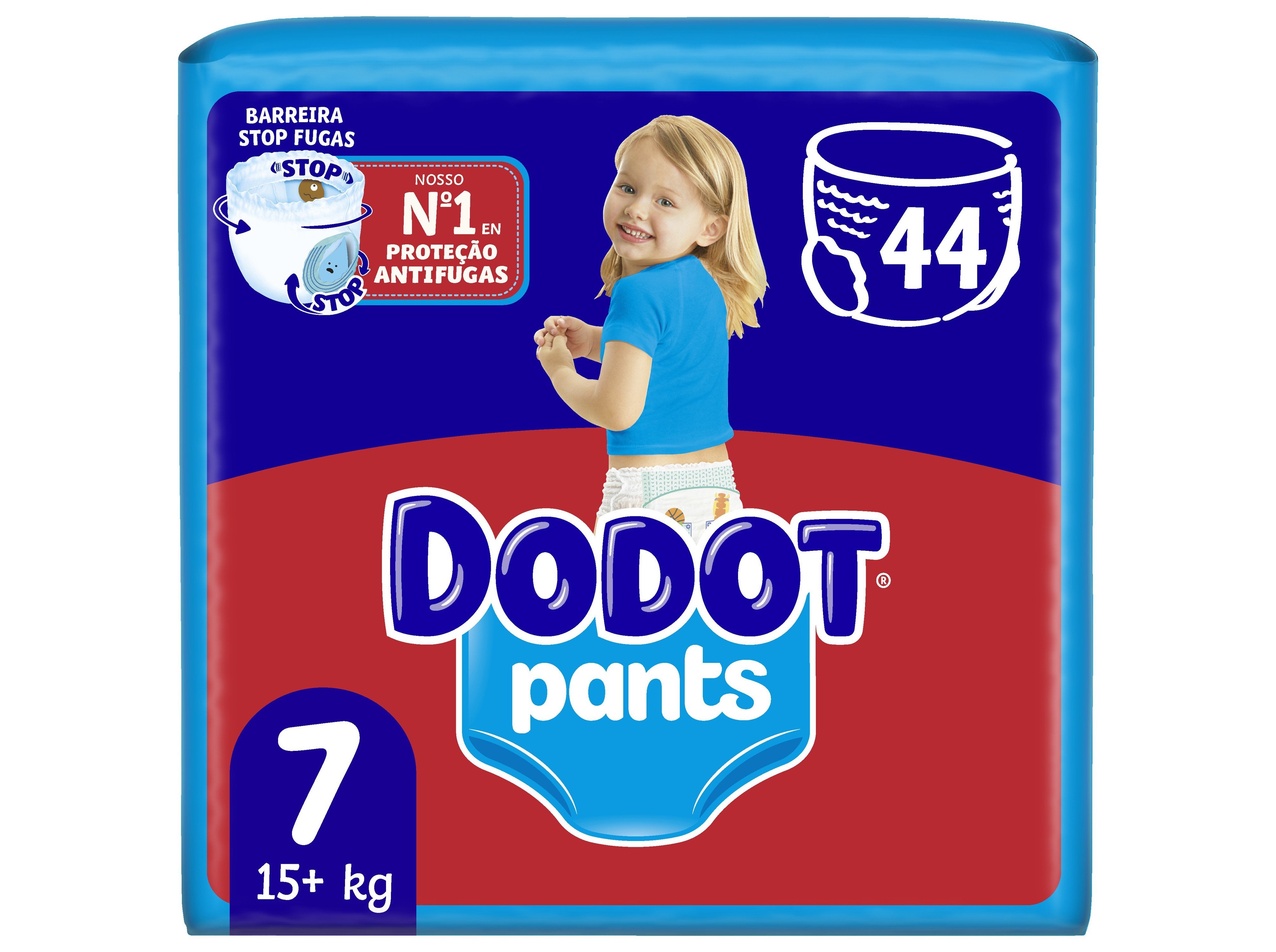 Fraldas cueca pants dodot t7 17+kg 44un