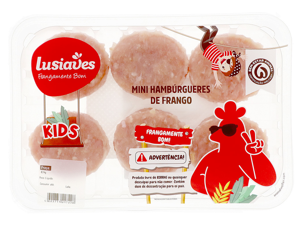 Mini hamburguer de frango lusiaves 300gr