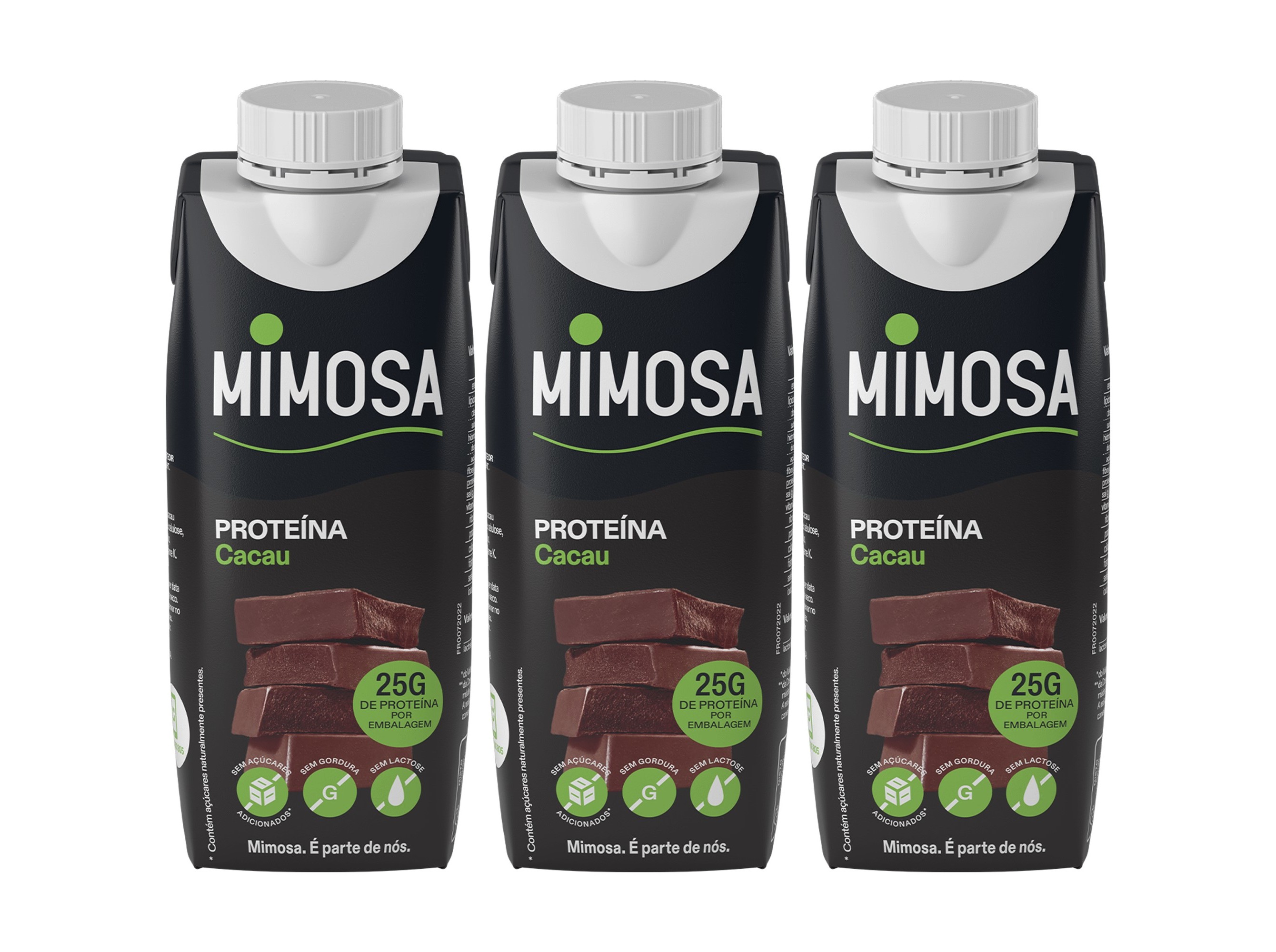 Leite sem lactose mimosa cacau mais proteína 3x250ml