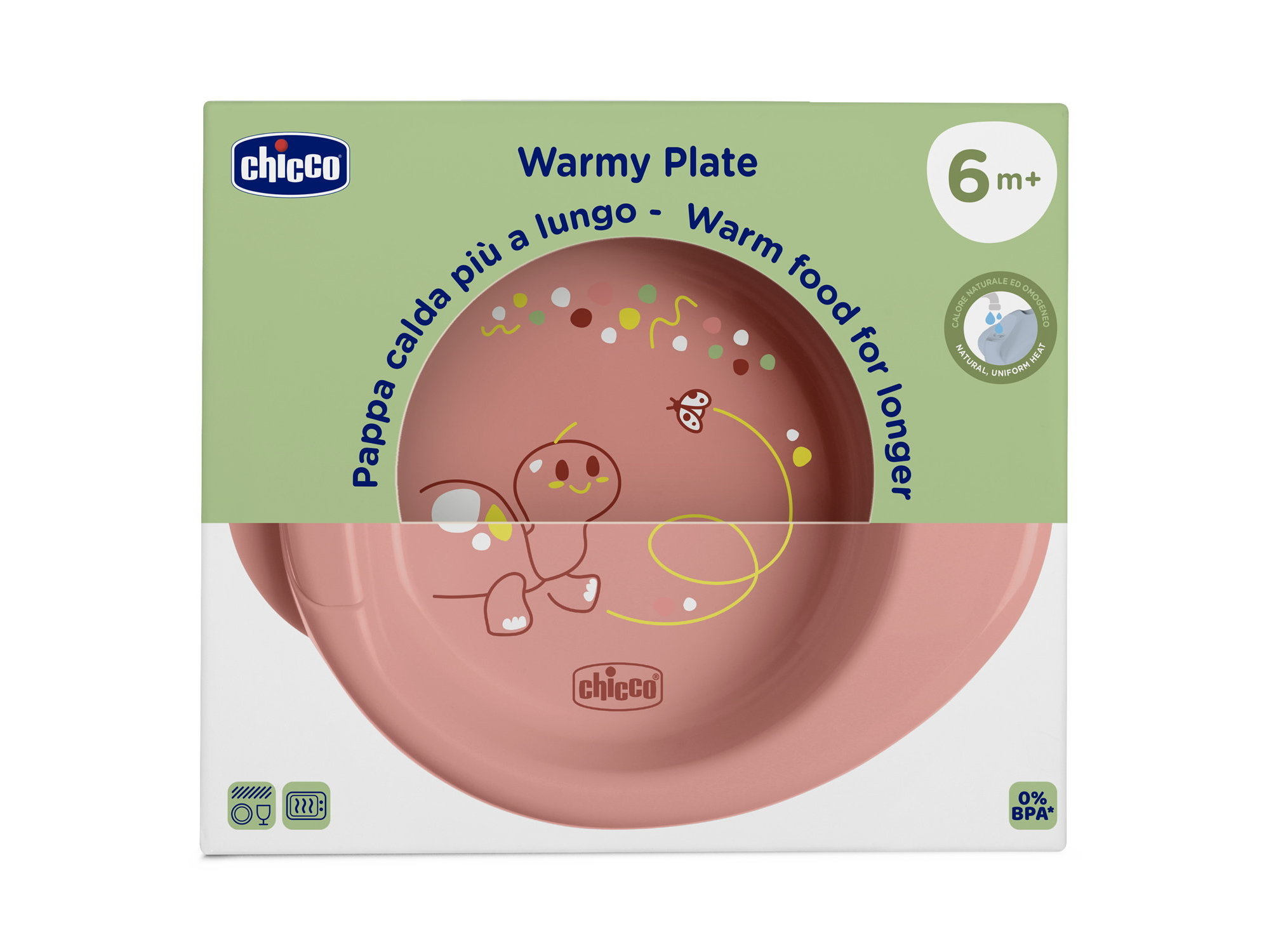 Prato térmico chicco 6m rosa