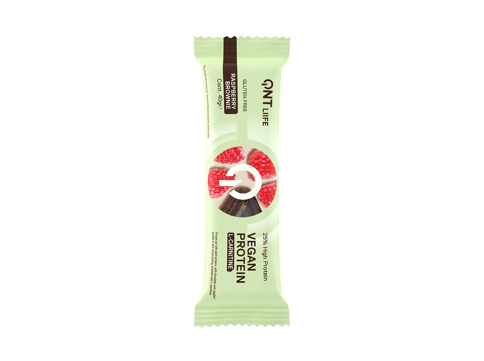 Barra Vegan C/l-carnitina Qnt Brownie Framboesa 40g Qnt