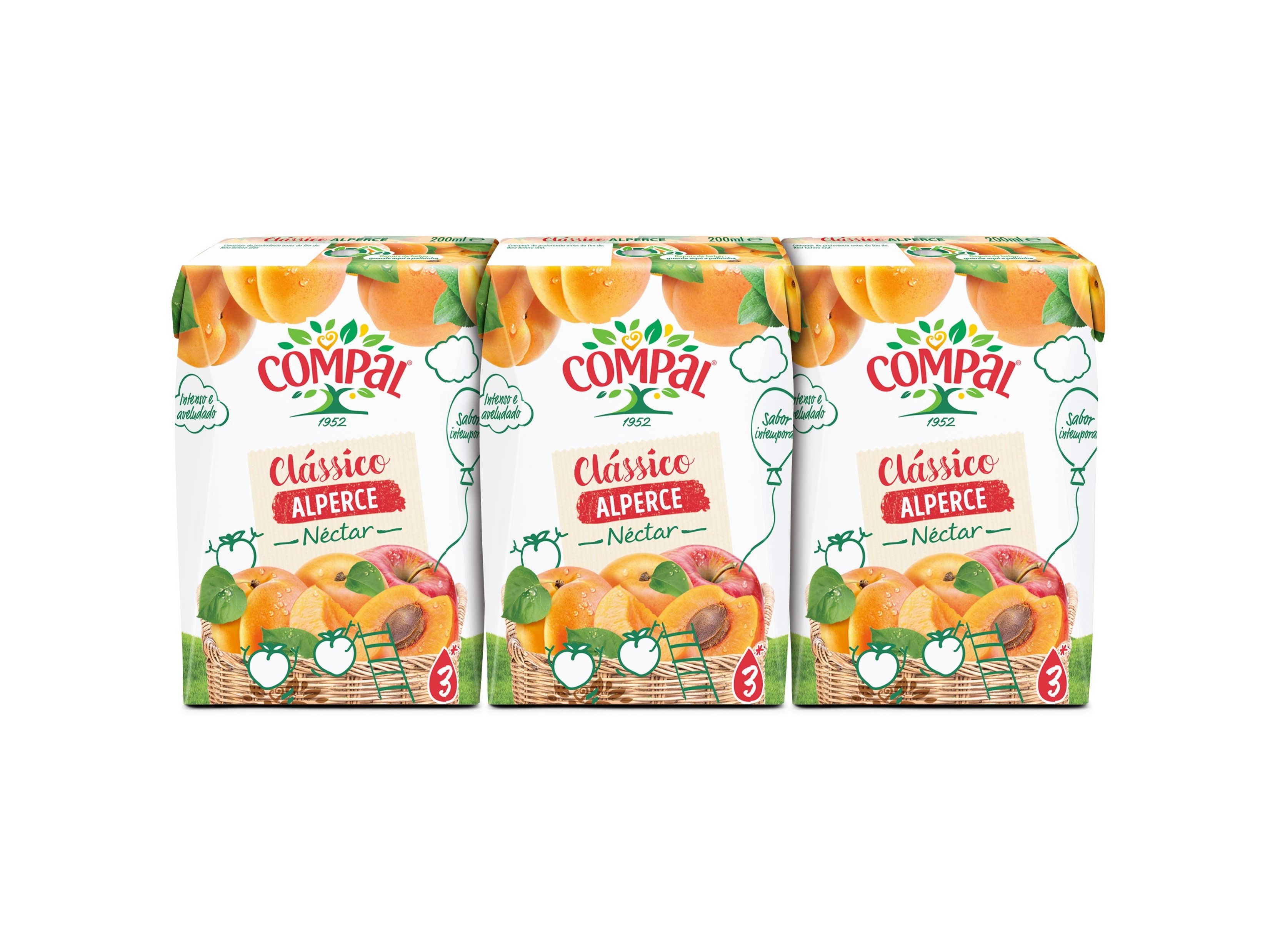 Néctar Compal Clássico Alperce 3x0.20l Compal
