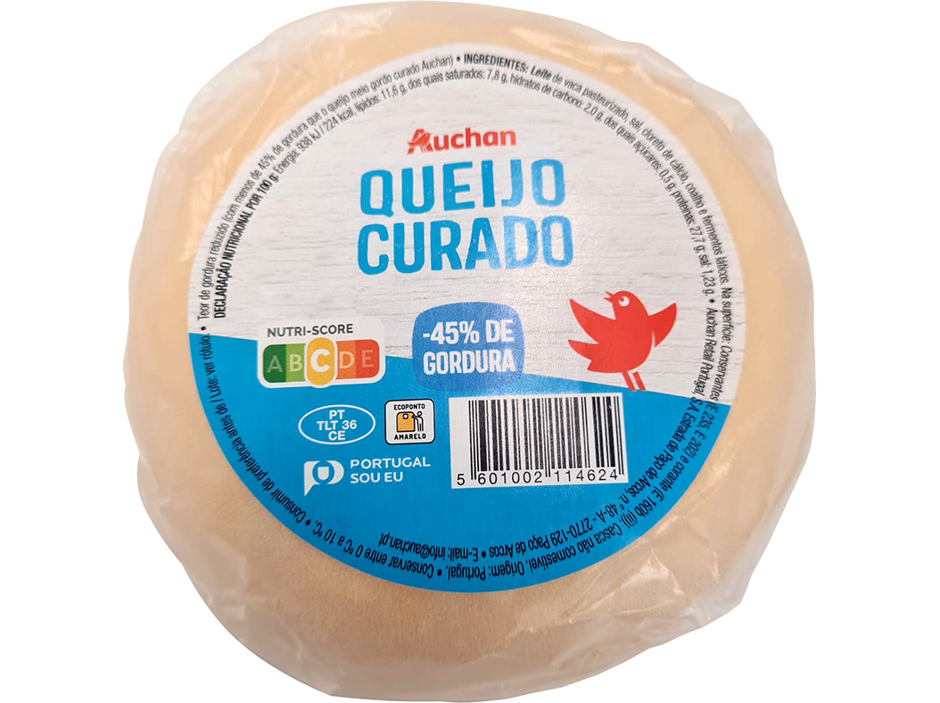 Queijo auchan curado merendeira light un
