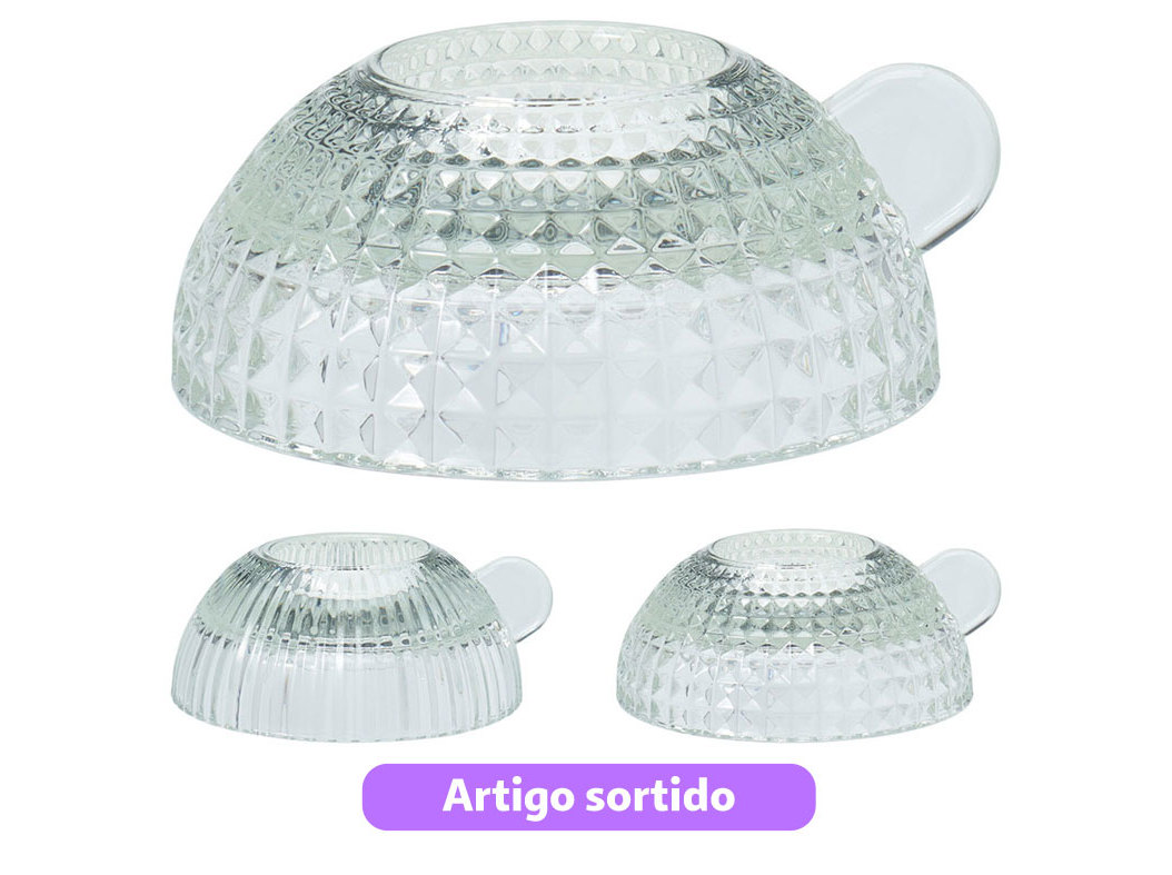 Castiçal Vidro 10.5x3.8cm Modelos Sortidos