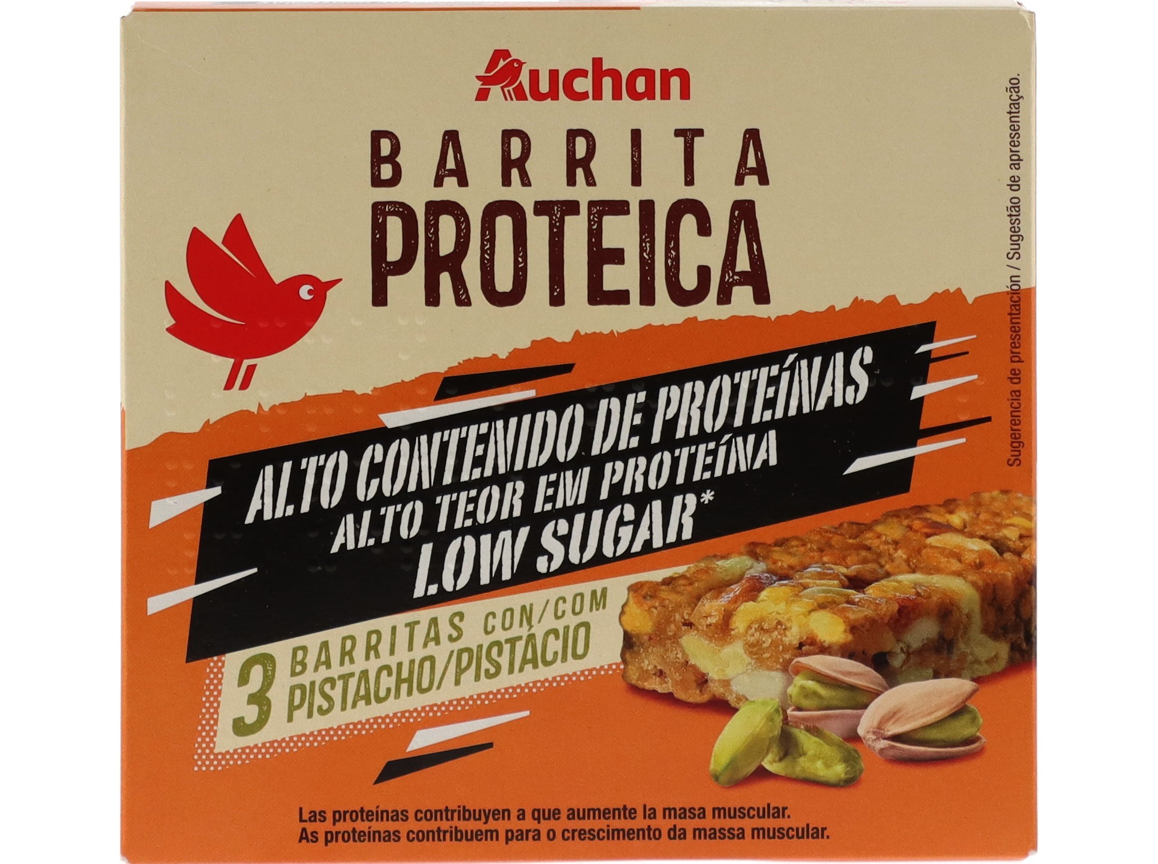 Barrita Proteica Auchan Com Pistácio 3un 105g Auchan