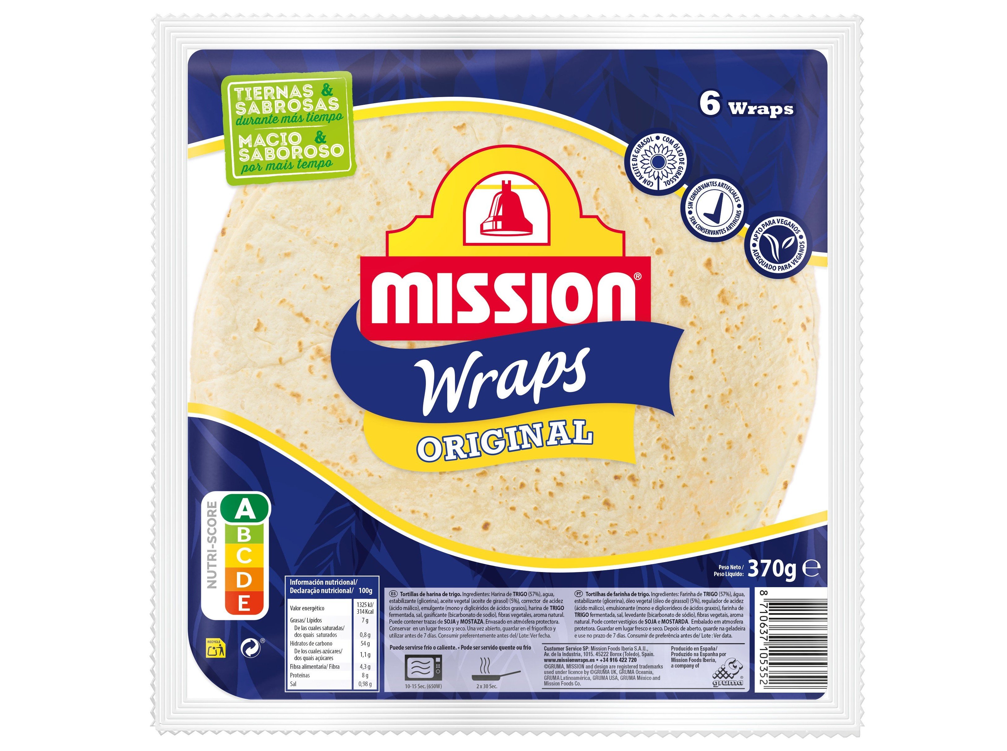 Wraps Mission Original 370g Mission