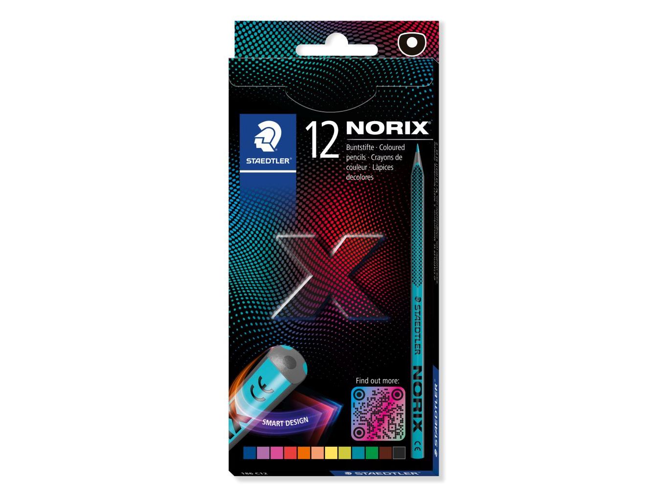 Conjunto 12 lápis de cor staedtler norix ergonómicos