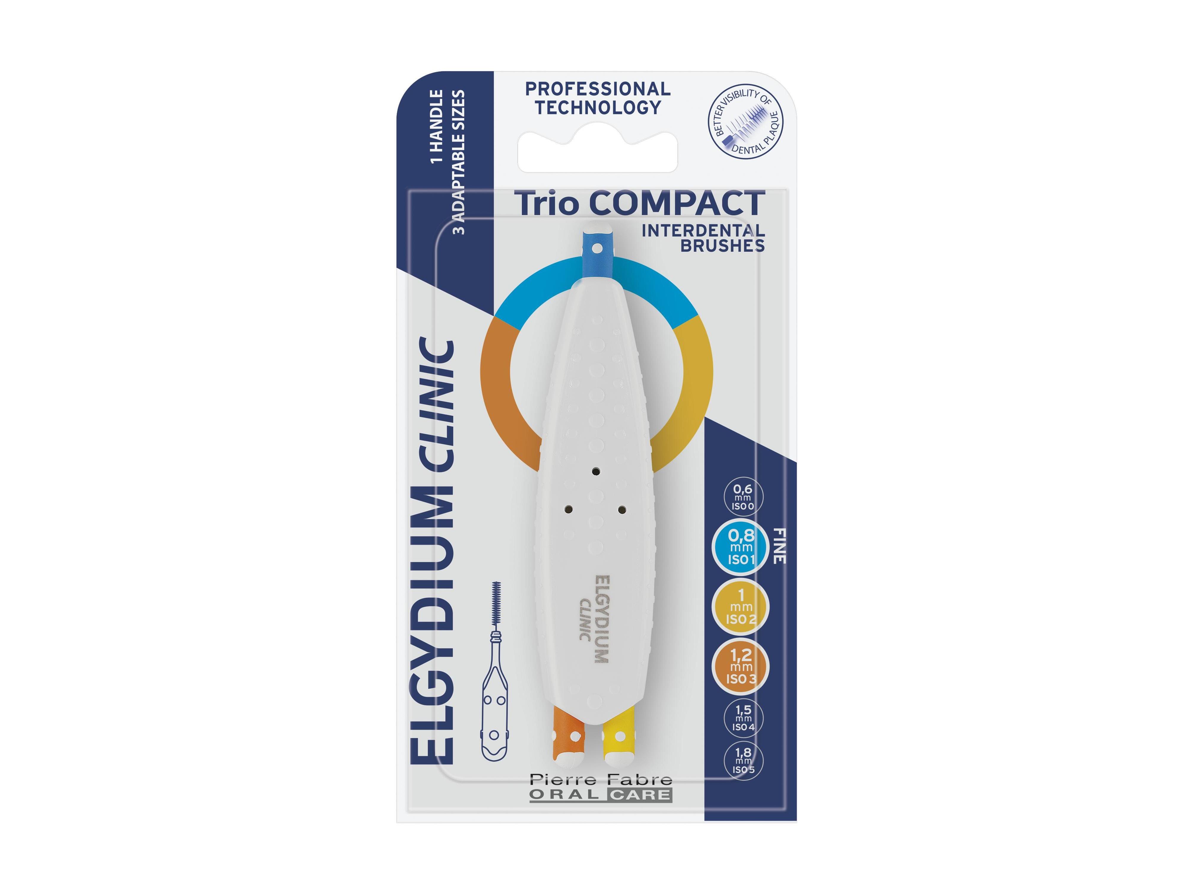 Escovilhões elgydium trio compact estreito mist 6un