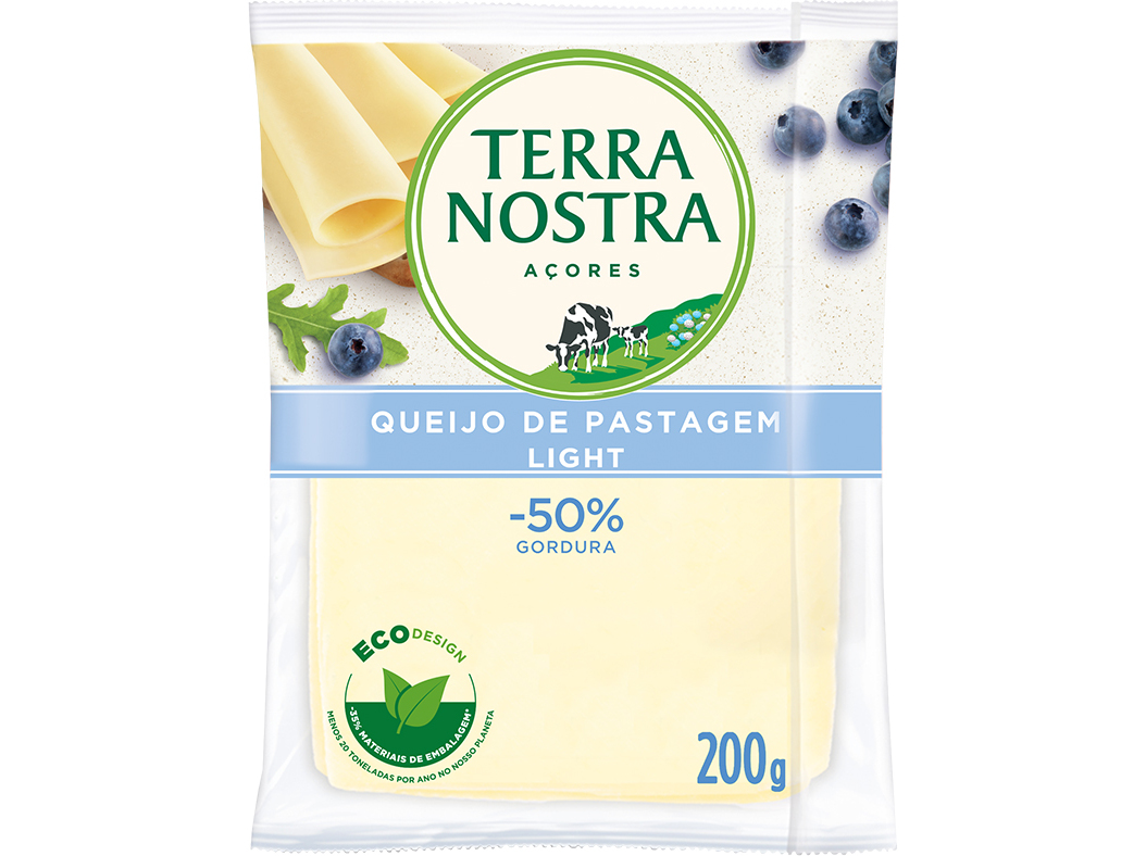 Queijo terra nostra fatiado menos 50% gordura 200g