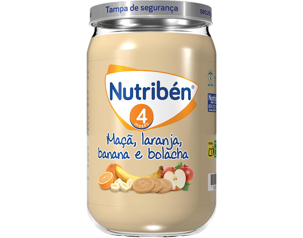 Boião nutriben maçã laranja banana e bolacha 235g