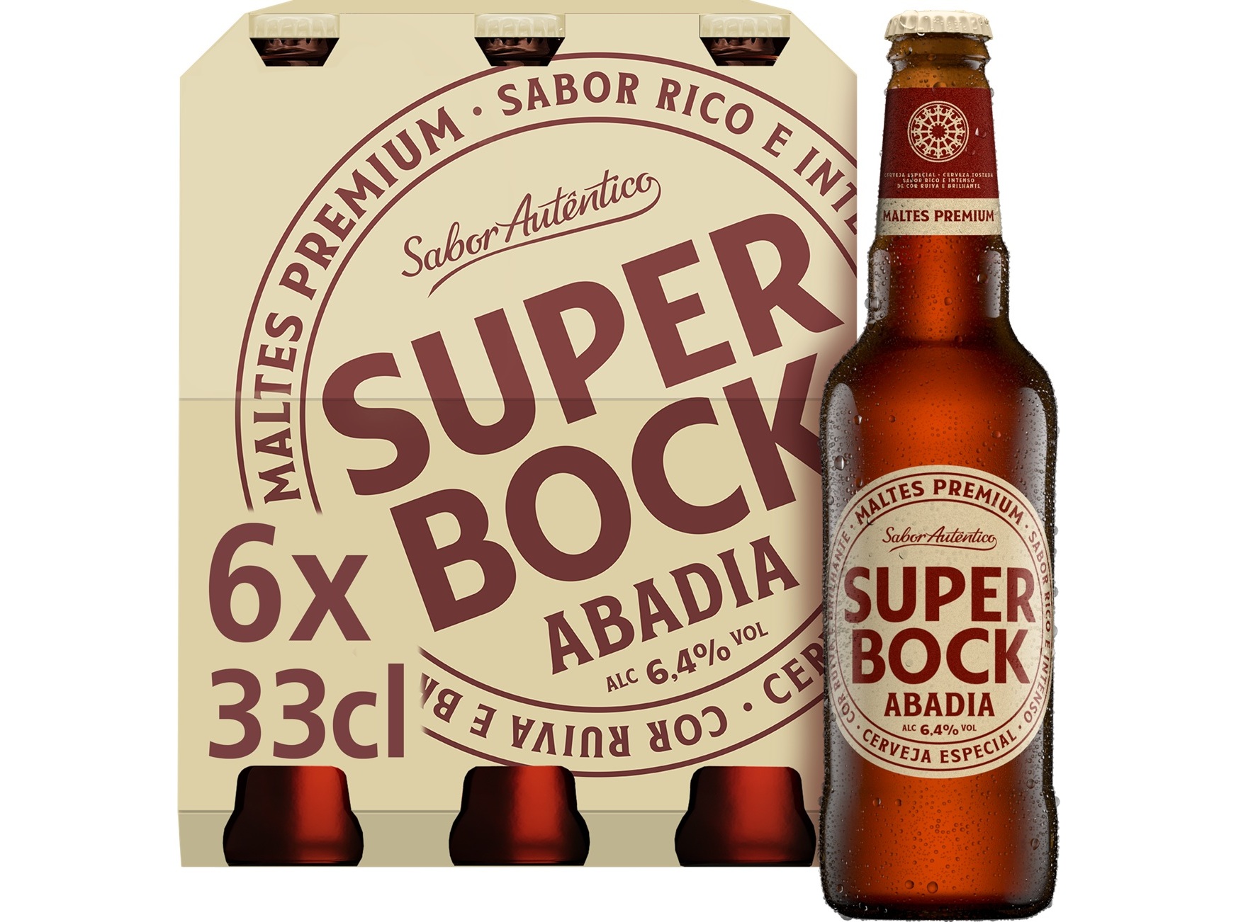 Cerveja Super Bock Abadia Com Álcool Tara Perdida 6x0.33l Super Bock