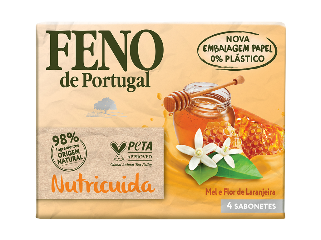 Sabonete sólido nutricuida mel e flor de laranjeira feno de portugal 4x90 g