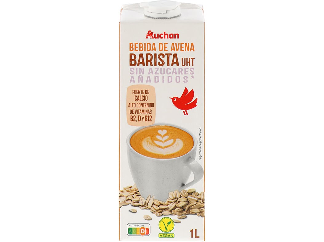 Bebida Aveia Uht Auchan Barista Sem Adição De Açúcares 1l Auchan