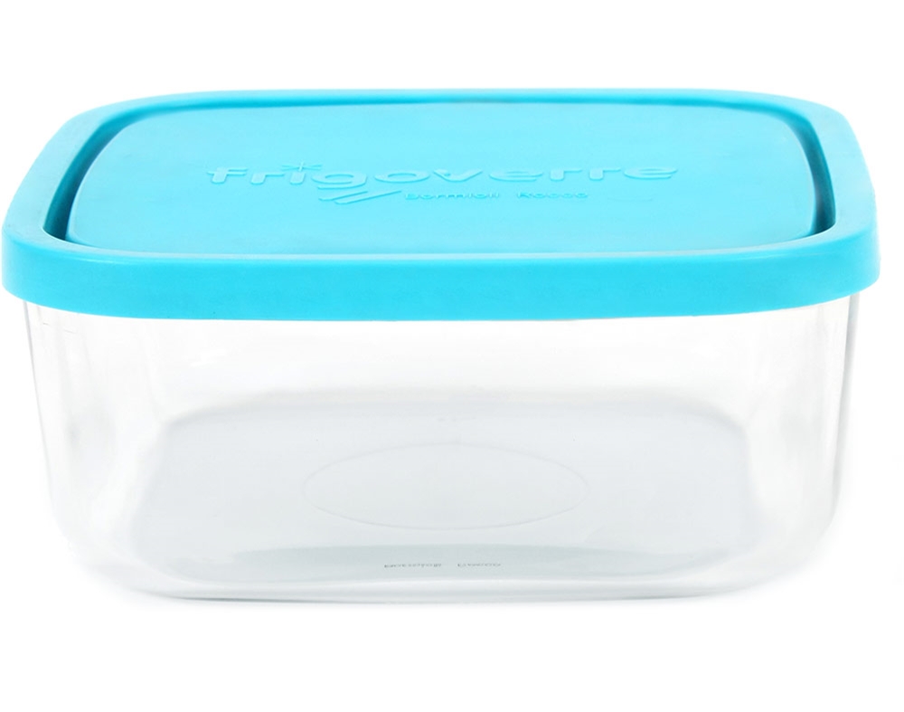 Caixa Hermética Frigoverre Vidro Com Tampa Azul 19x19cm