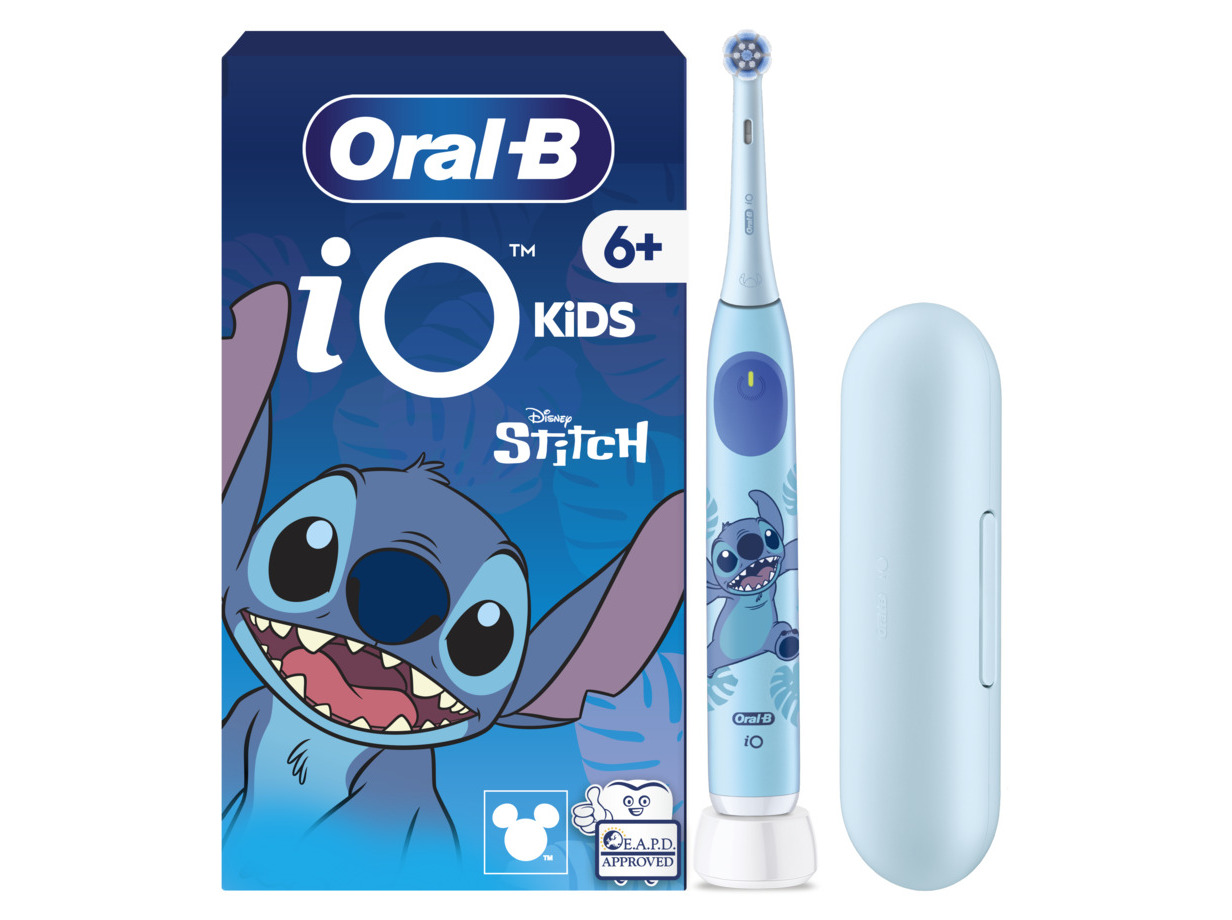 Escova elétrica oral-b io kids 6+ stitch travel edition