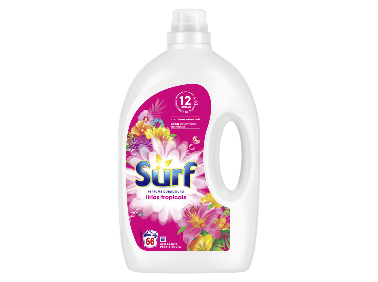 Detergente roupa máquina liquído surf tropical 66d