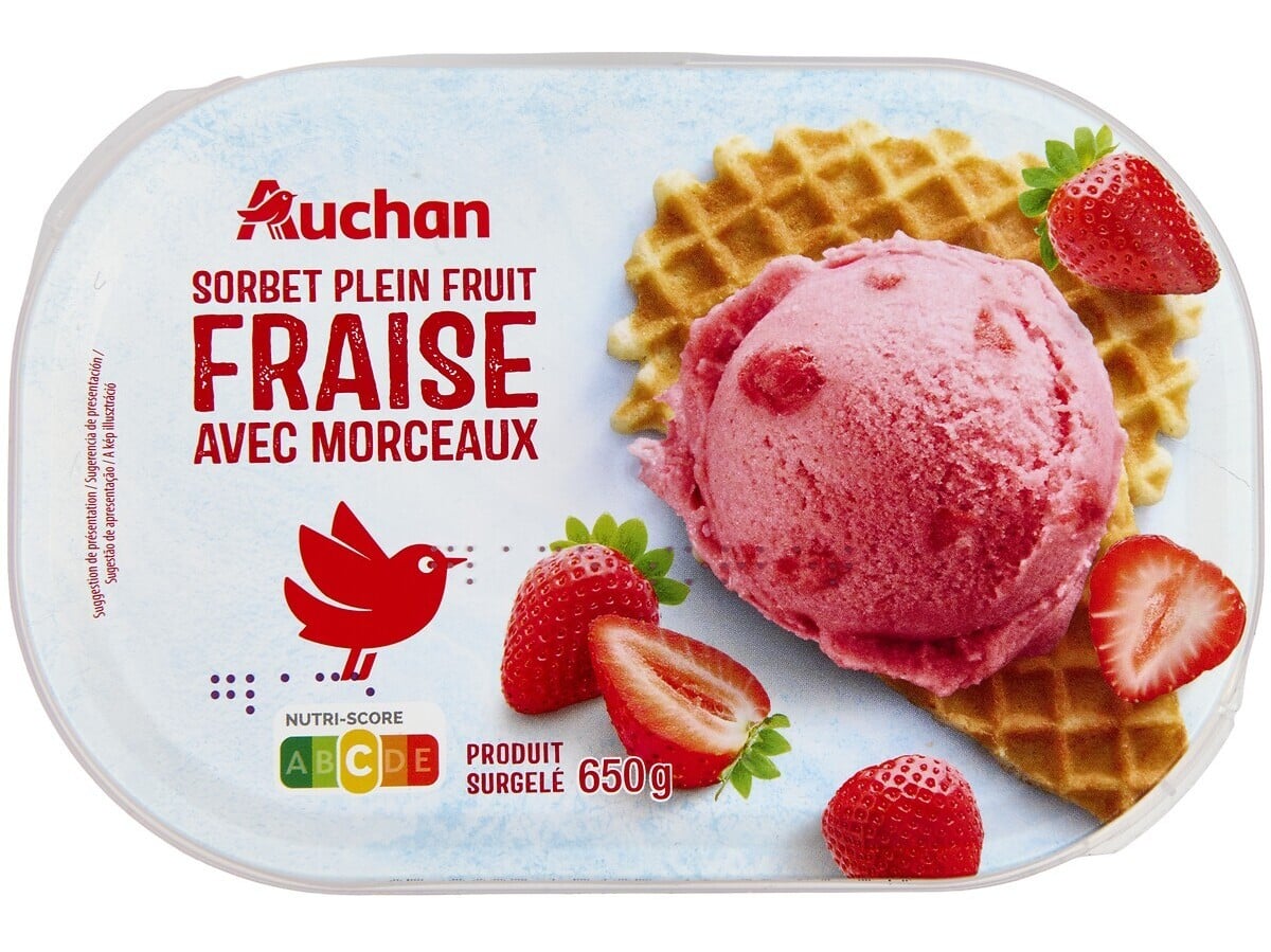 Sorbet Auchan Morango C/pedaços 1l Auchan