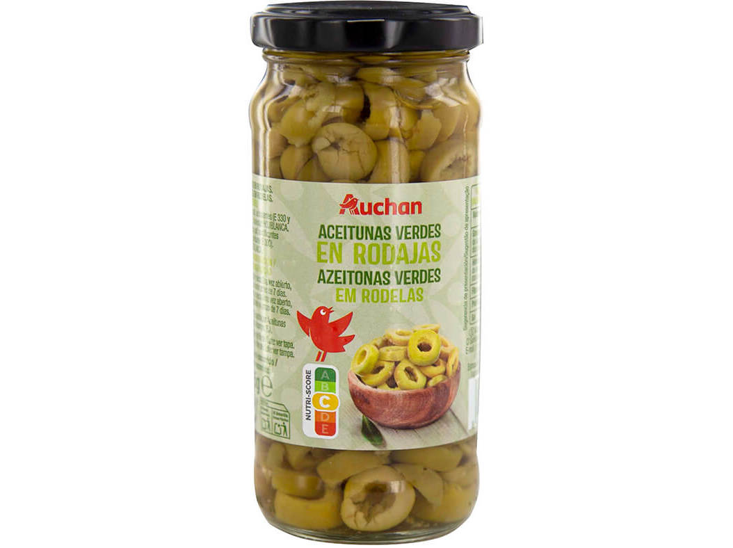 Azeitonas Verdes Auchan Rodelas Em Frasco 230(105)g Auchan