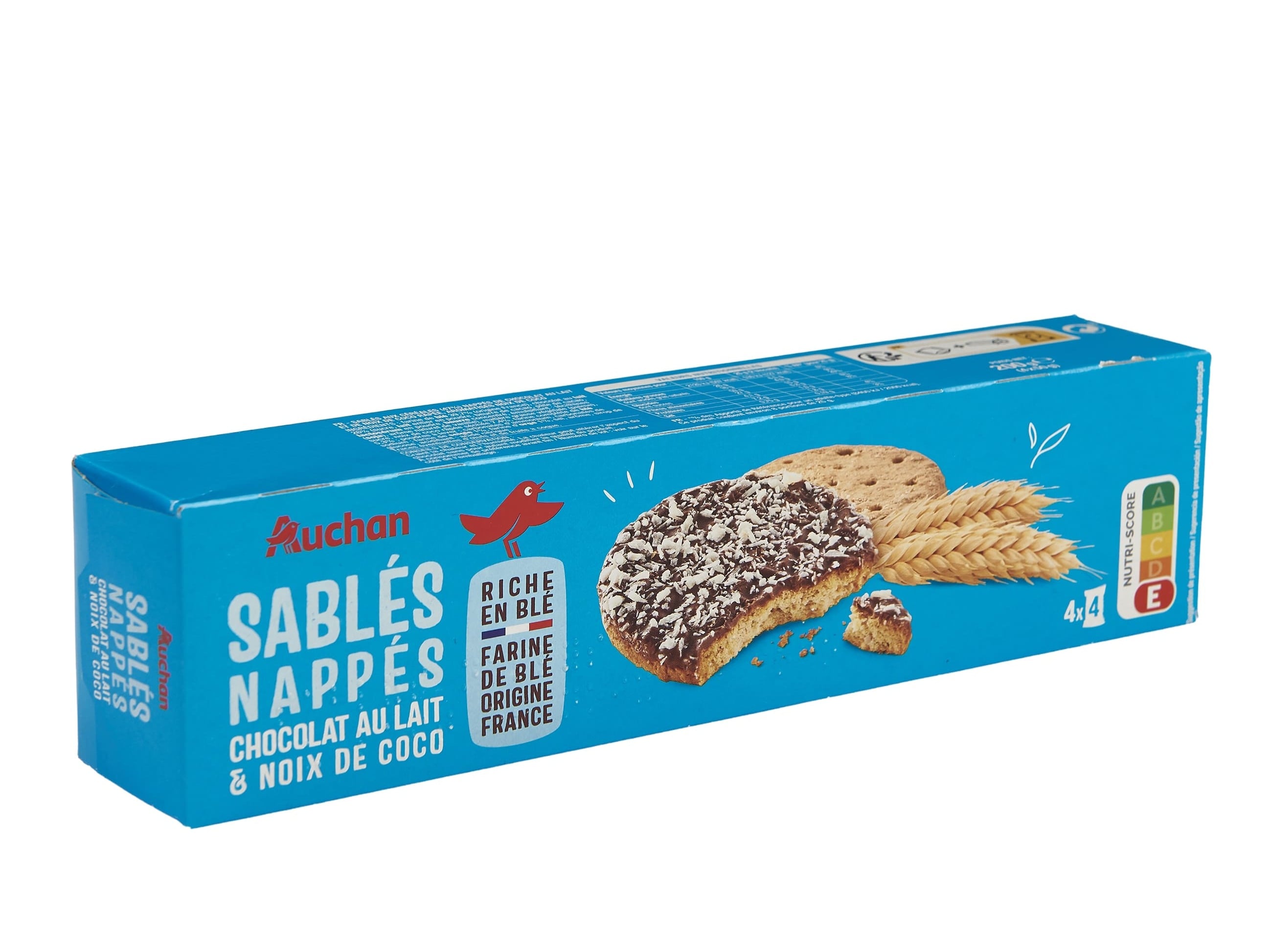 Bolacha Cereais Auchan Com Cobertura De Chocolate E Coco 4 Saquetas 200g Auchan