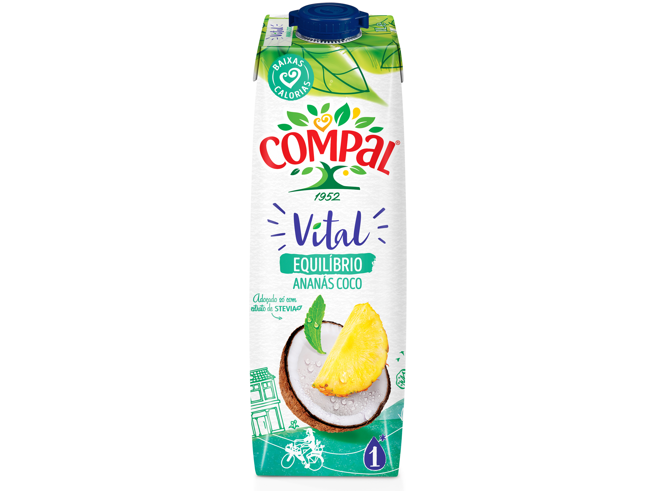 Néctar Light Compal Vital Ananás E Coco 1l Compal Vital