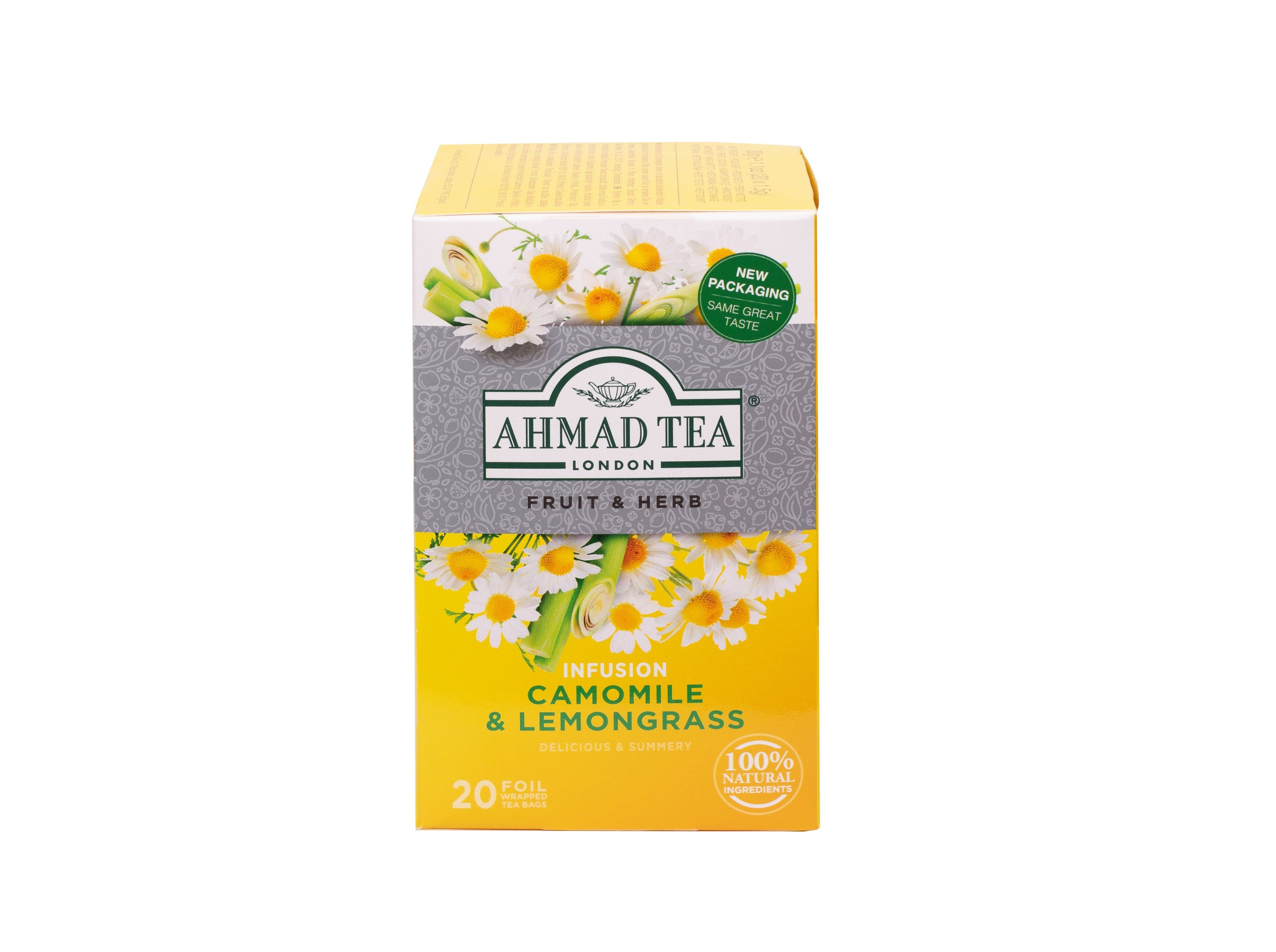 Infusão Ahmad Camomile & Lemograss 20 Saquetas Ahmad
