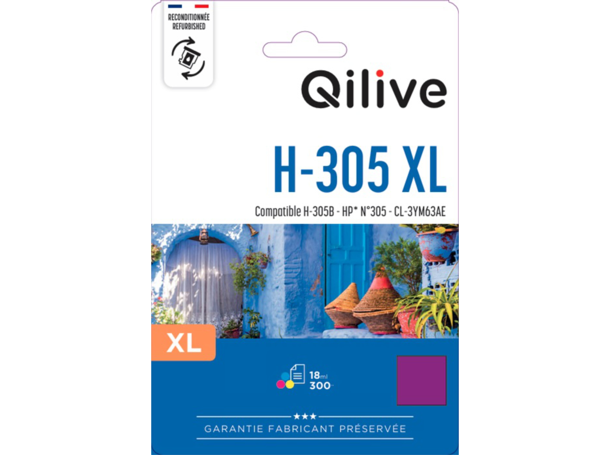 Tinteiro qilive compatível hp 305xl tricolor
