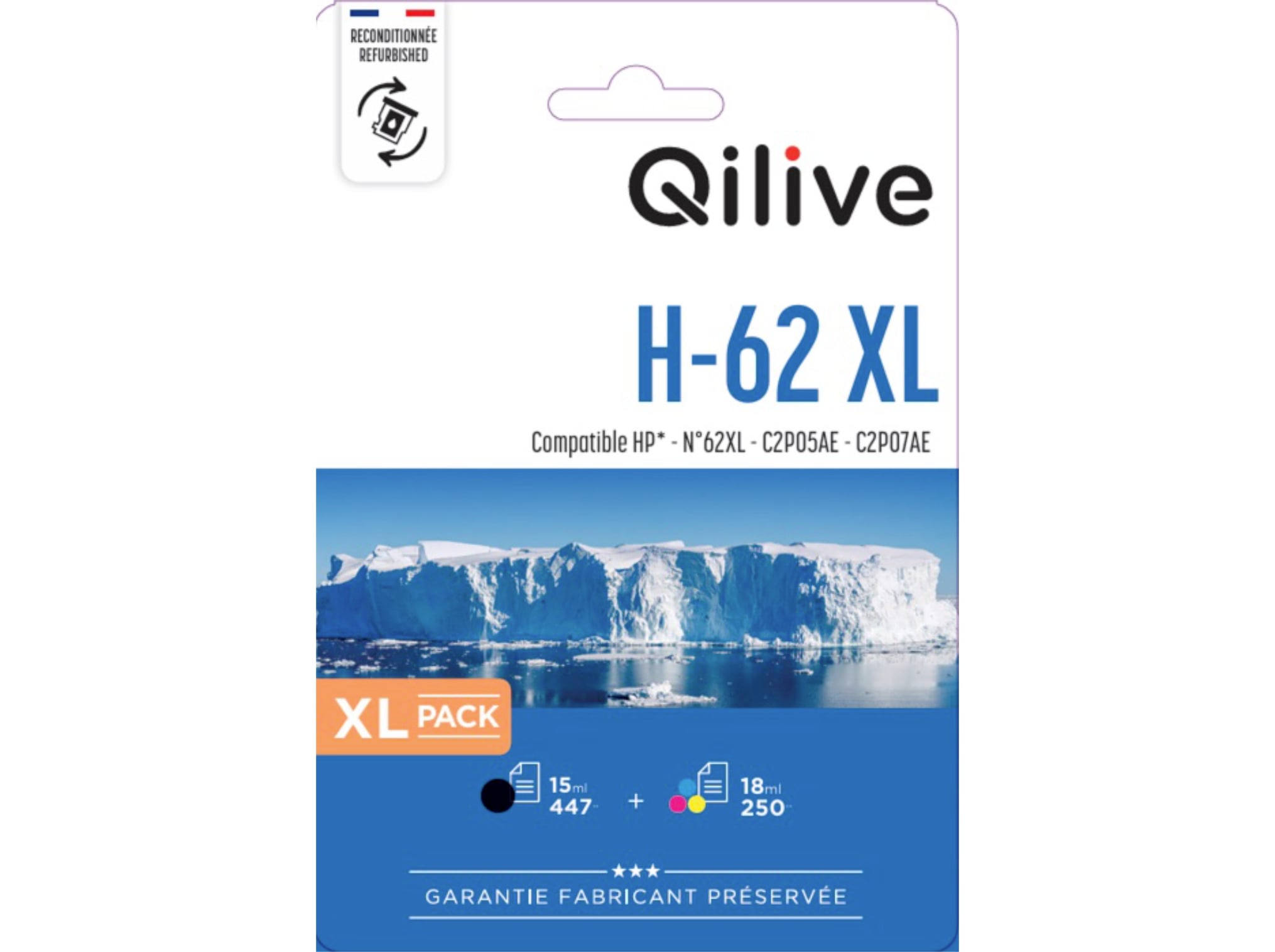 Tinteiro compativel qilive 62 xl pack hp