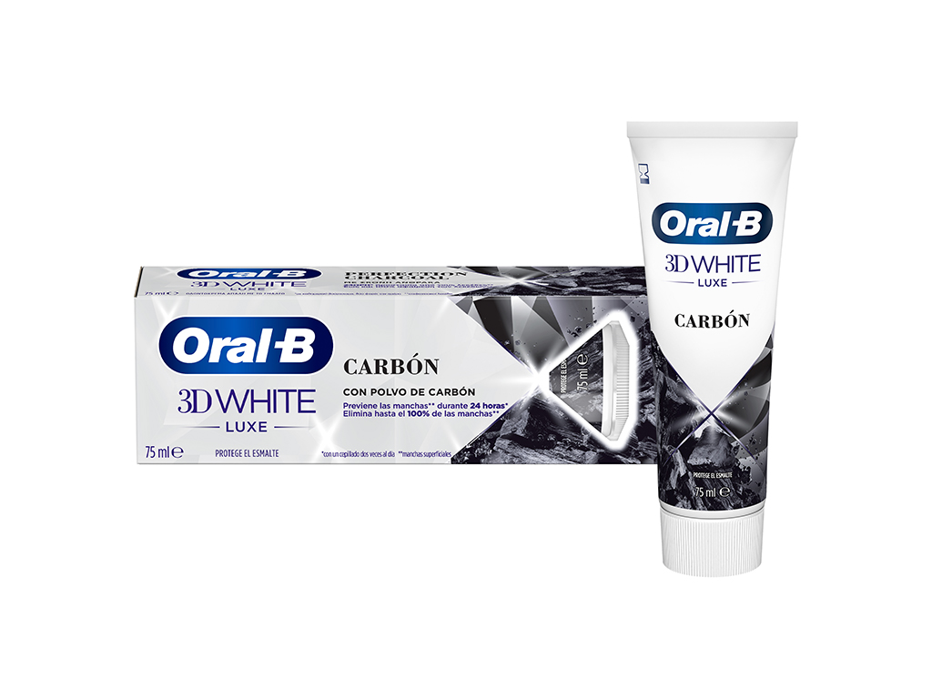 Pasta dentífrica oral-b 3d white luxe carvão 75ml