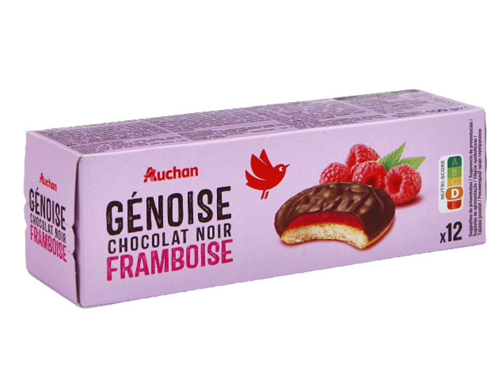 Bolacha Auchan Recheada Genovesa Framboesa Chocolate 150g Auchan
