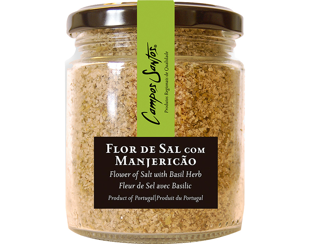 Flor de sal campos santos com manjericão 150g