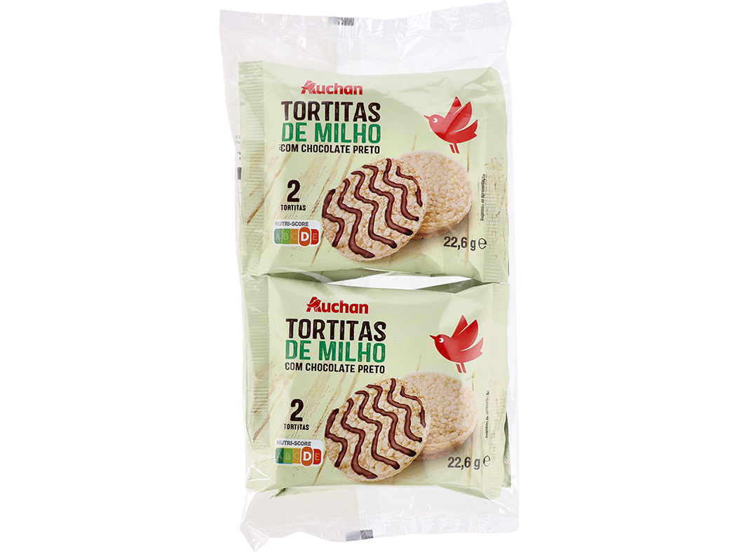 Tortitas Auchan Milho Chocolate Preto 4x22.6g Auchan