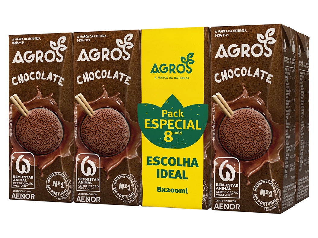 Leite Agros Com Chocolate 8x200ml Agros