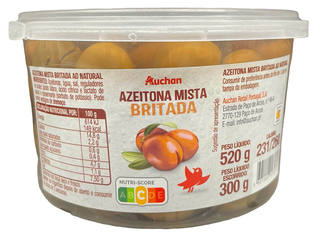 Azeitona Mista Auchan Britada 520(300)g Auchan