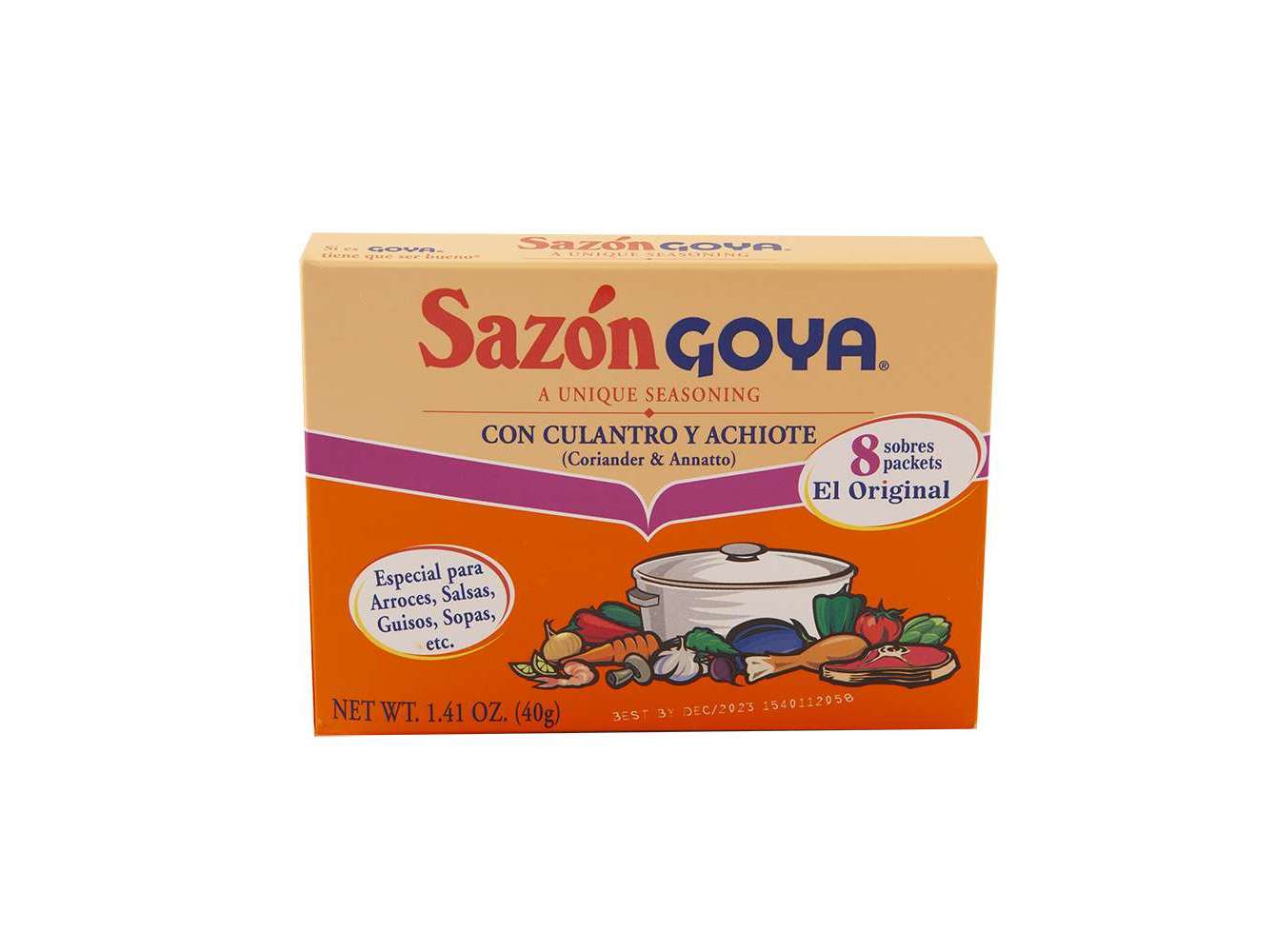 Tempero sazón goya coentros/urucum 40g