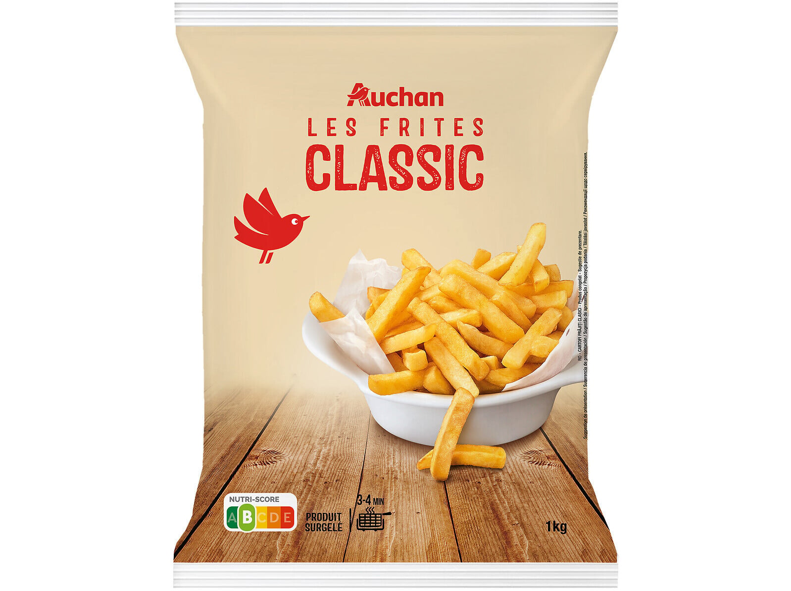Batatas Auchan Pré Fritas Palito Classic Para Fritar 1kg Auchan