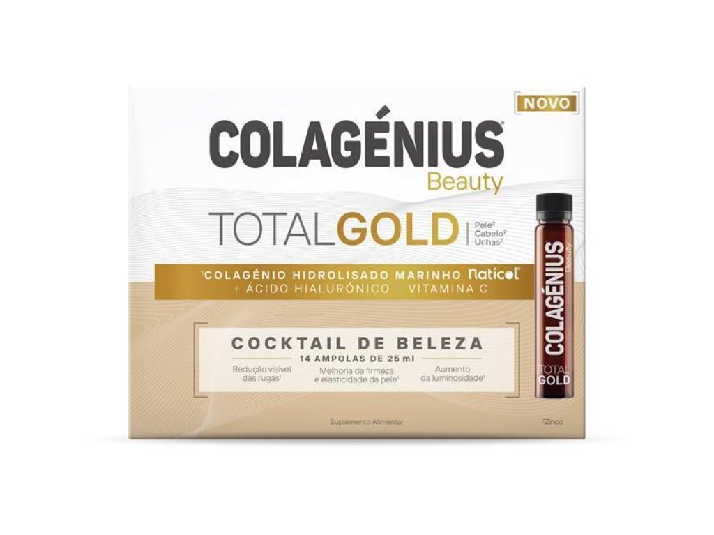 Suplemento Colagénius Beauty Total Gold 14x25ml Colagénius