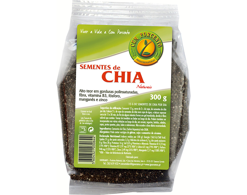 Sementes cem porcento chia 300g