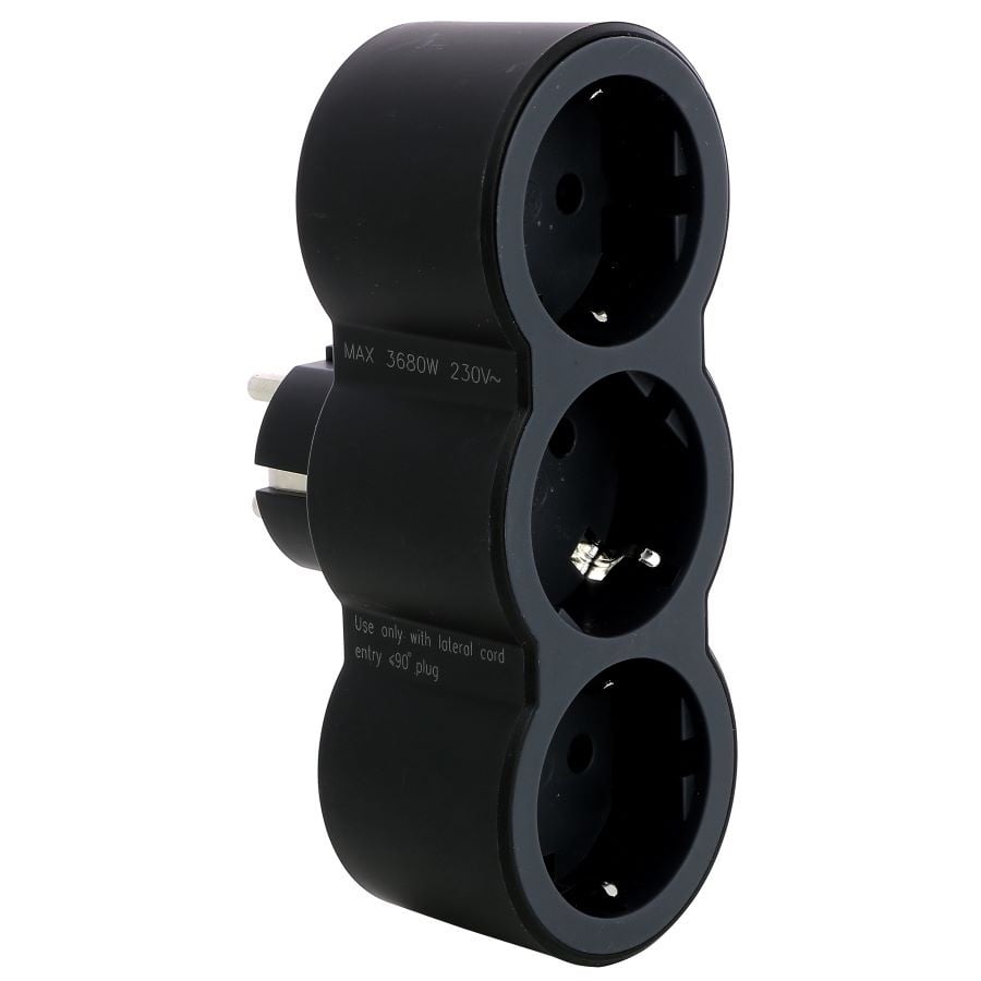 Ficha 3x2p+t frontal legrand preta/cinzenta