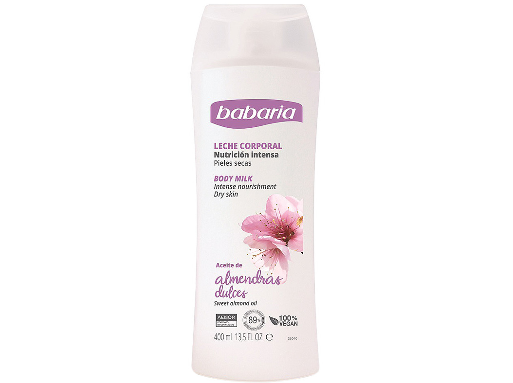 Body milk amêndoas doces babaria 400 ml.