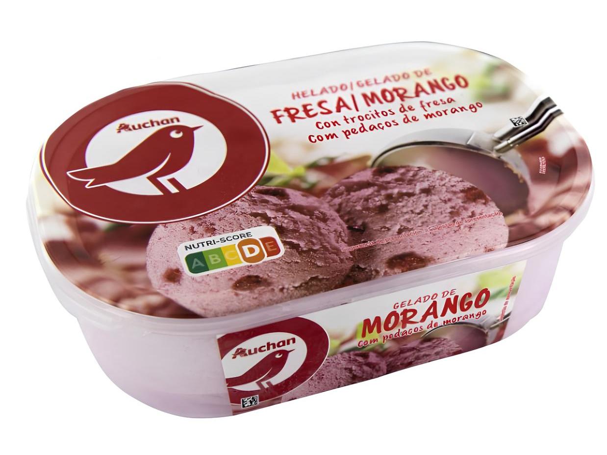 Gelado Auchan Morango Com Pedaços De Morango 1l Auchan