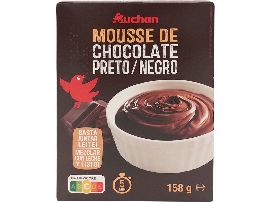 Preparado Auchan Em Pó Mousse Chocolate Preto 158g Auchan