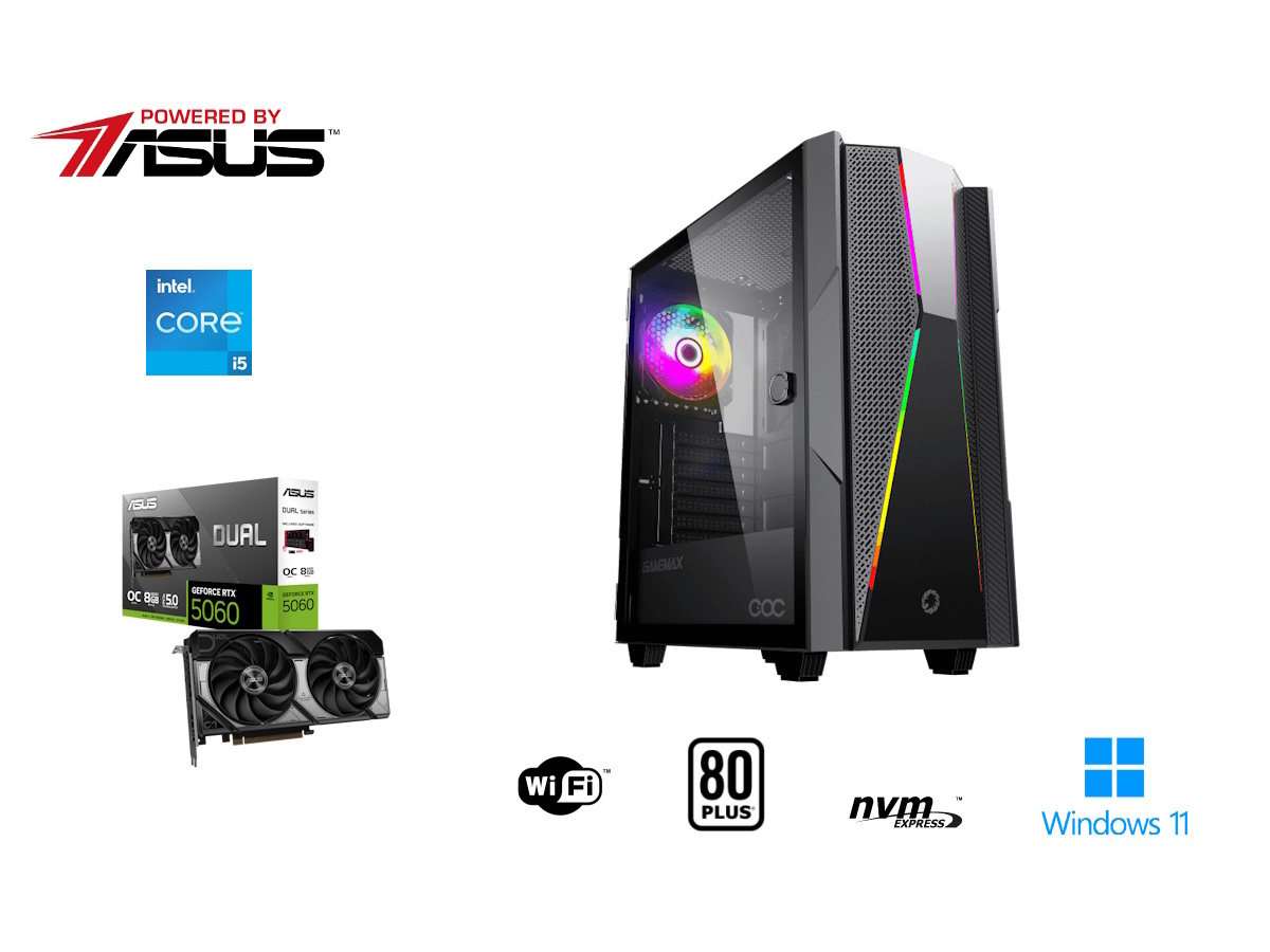 Desktop Gaming Powered By Asus (i5-14400f Ram:16gb 1tb Nvidia Rtx 5060)