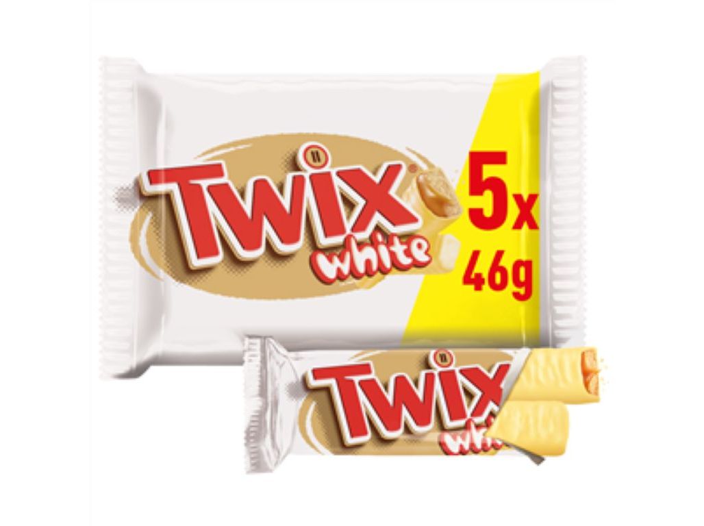 Barras de chocolate twix white 5 x 46 g