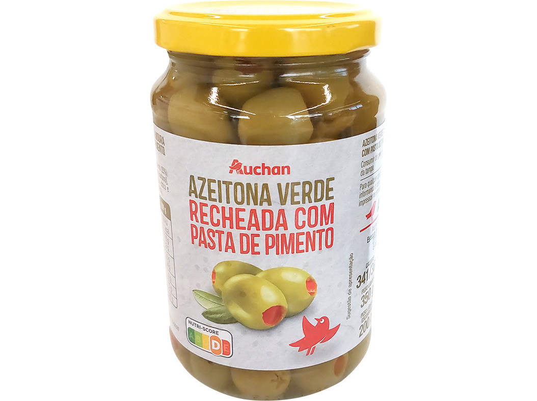 Azeitona Verde Auchan Recheada C/pimento 350(200)g Auchan