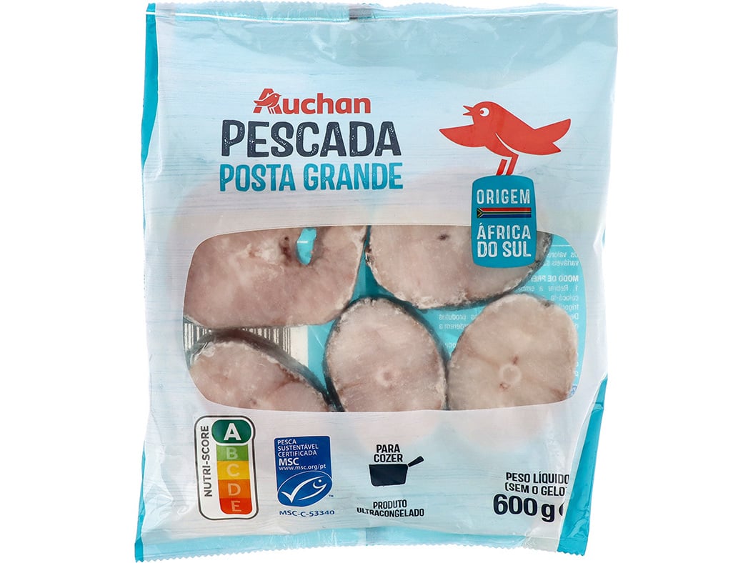 Posta de pescada auchan msc nº5 para cozer áfrica do sul 600g